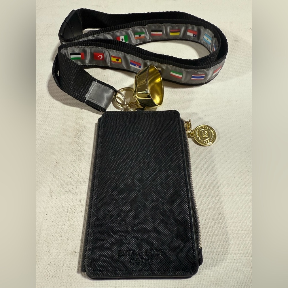 Bath & Body Works Black Key & Card Holder with Gold Accents